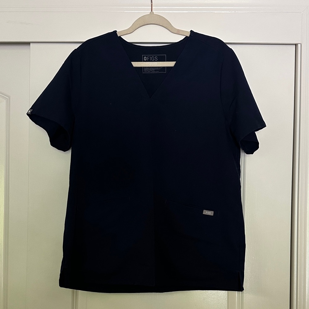 Navy Blue Figs Scrub Top- XL